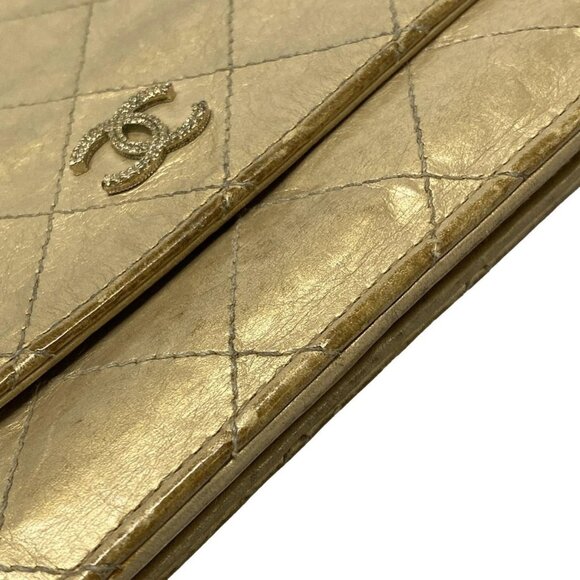 Auth CHANEL Matelasse Gold Leather Other Style Wallet Gold hardware - Picture 15 of 16